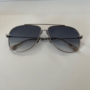 DEZI Silver and Black Aviator Sunglasses